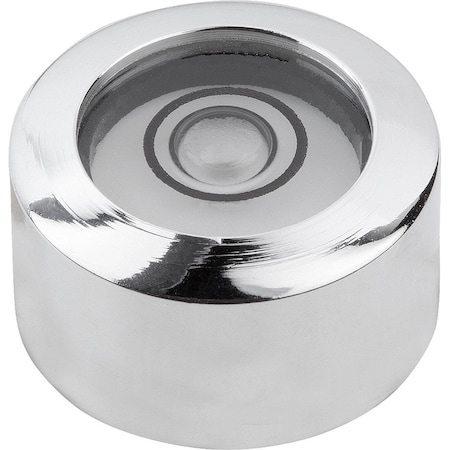 Kipp Round Spirit Level Cylindrical, Form, B W Threaded Pin D4=M04, D1=14, H=7, 5, Sensitivity 30 Degree, Brass,  K1155.2140730